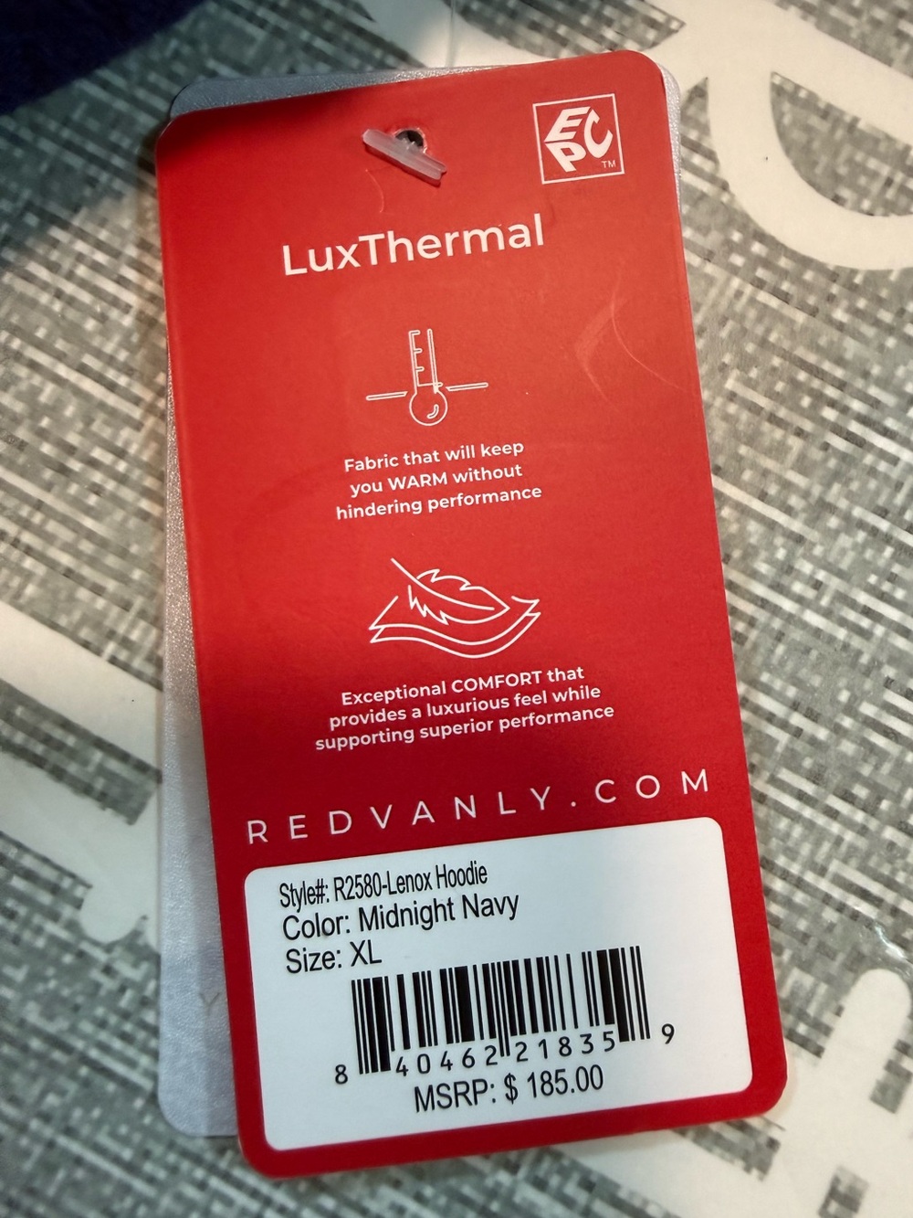 Redvanly Lenox LuxThermal Waffle Knit Hoodie Midnight Navy Men's XL - Picture 8 of 13